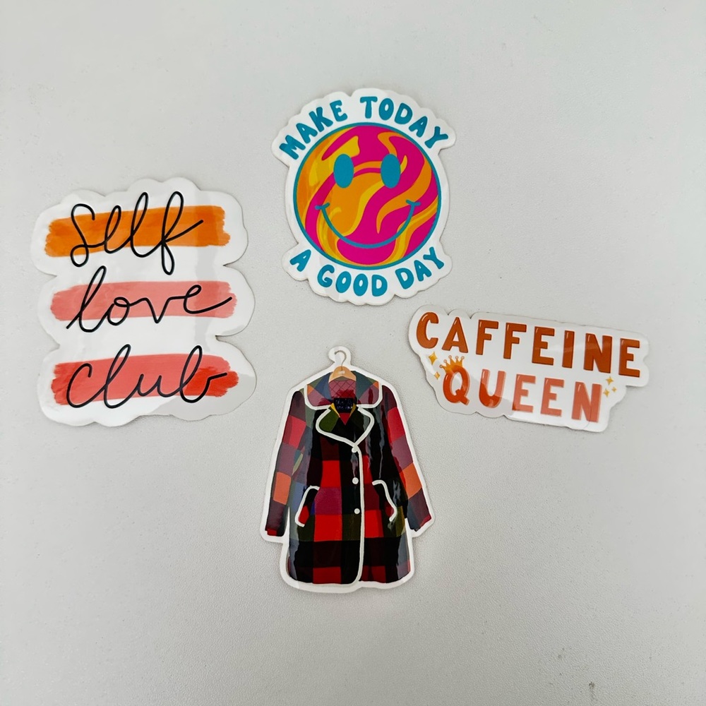 4 Pack High Quality, Glossy Stickers
